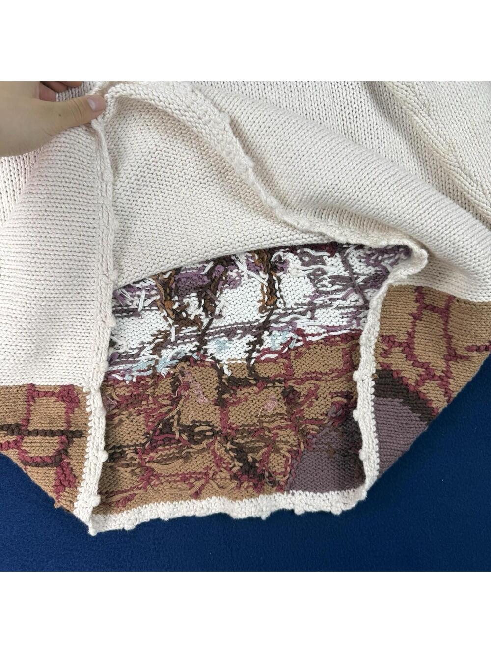 Vintage Heirloom Collectibles Horse Scene Village Knit Sweater Cottagecore Sz M - Picture 9 of 12